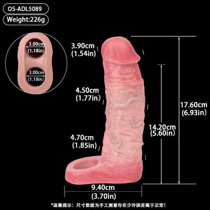 Anti Slip Realistichen Penis Sleeve – Secure Locking Base Sleeve mit Doppelloch-Fixierung für Freihändige Nutzung