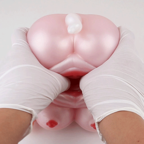 Pig Pocket Pussy aus Platin-Silikon – Handheld Silicone Masturbator mit geometrischer Druckstruktur
