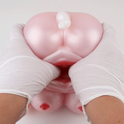 Pig Pocket Pussy aus Platin-Silikon – Handheld Silicone Masturbator mit geometrischer Druckstruktur