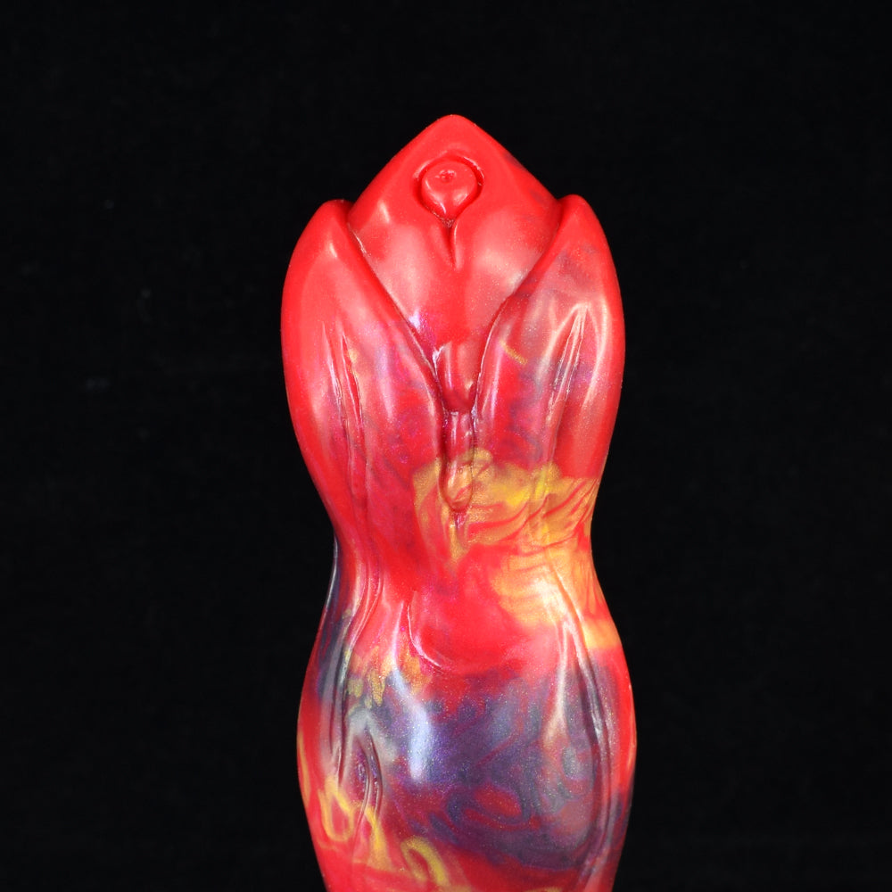 Convex and concave silicone dildos - with a spiral flower head and clearly structured segmentation for targeted G-spot and P-spot stimulation