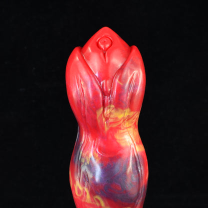 Convex and concave silicone dildos - with a spiral flower head and clearly structured segmentation for targeted G-spot and P-spot stimulation