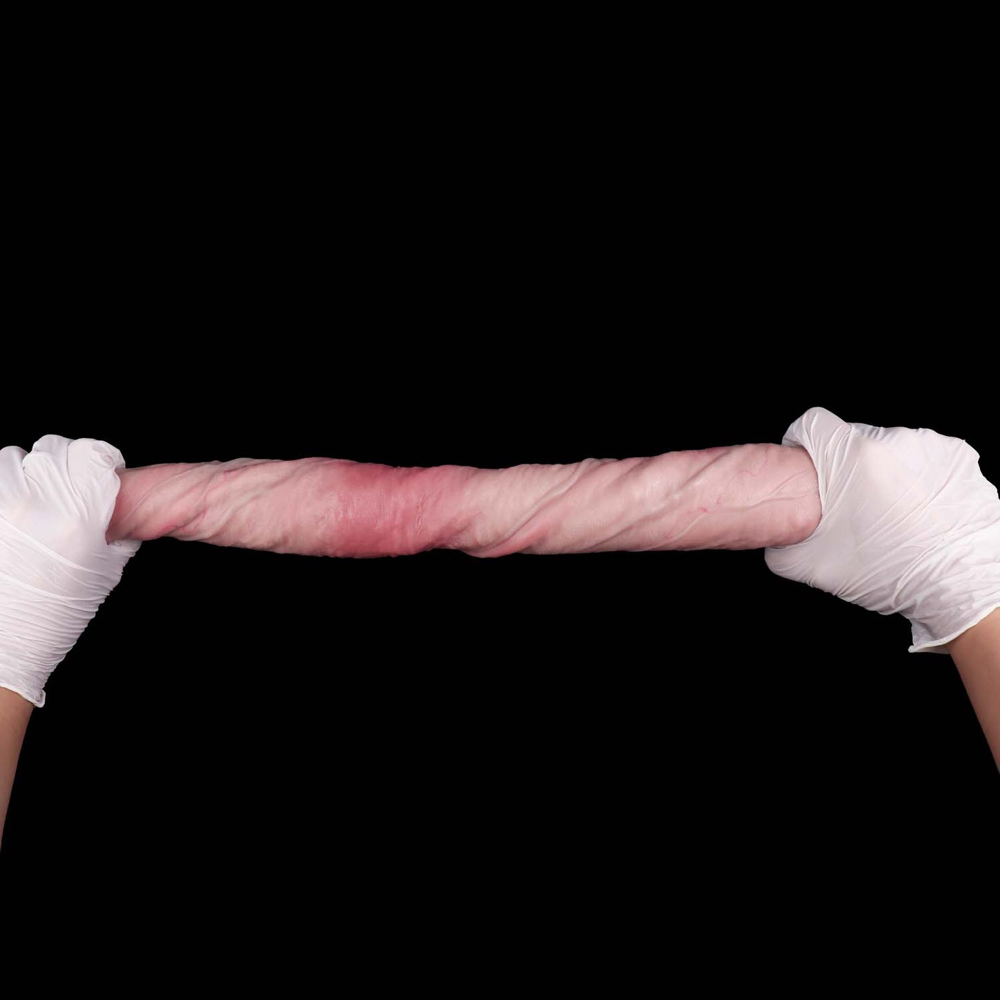 Extralanger Double Dildo in Zweifarbigem Rosenrosa – Dick & Dünn, Venenstruktur & Hautfalten für Couples aus Doppelschicht-Platin-Silikon