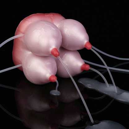 Interaktiver Sexpuppen Meilenstein – 4-Fach Brust-Torso aus Platin-Silikon mit Vagina & Trinkfunktion