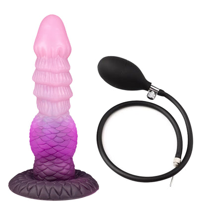Amethyst Magma Pulse – Aufpumpbarer Fantasy Dildo aus Platin-Silikon mit Saugnapf