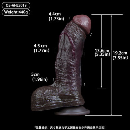 Hand-poured BBC Dildo made of Platinum Silicone – Violet-Burgundy with Dominant Texture | SilikonLust