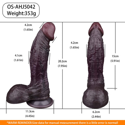BBC Dildo Schokoladen-Schwarz – Langer realistischer Dildo mit parallelen Längsrillen, Doppelschicht-Platin-Silikon, grossem Saugnapf & maximaler Eindringtiefe