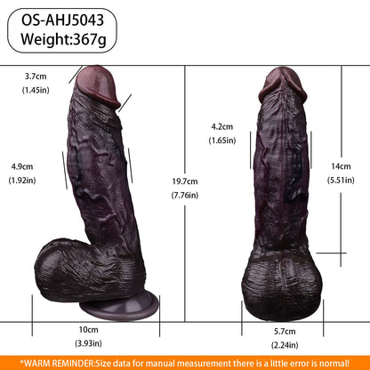BBC Dildo Schokoladen-Braun – Konisch zulaufender Dildo mit Vorhaut, tiefer Venenfurche, Sockelring & ultra-elastischem Doppelschicht-Platin-Silikon