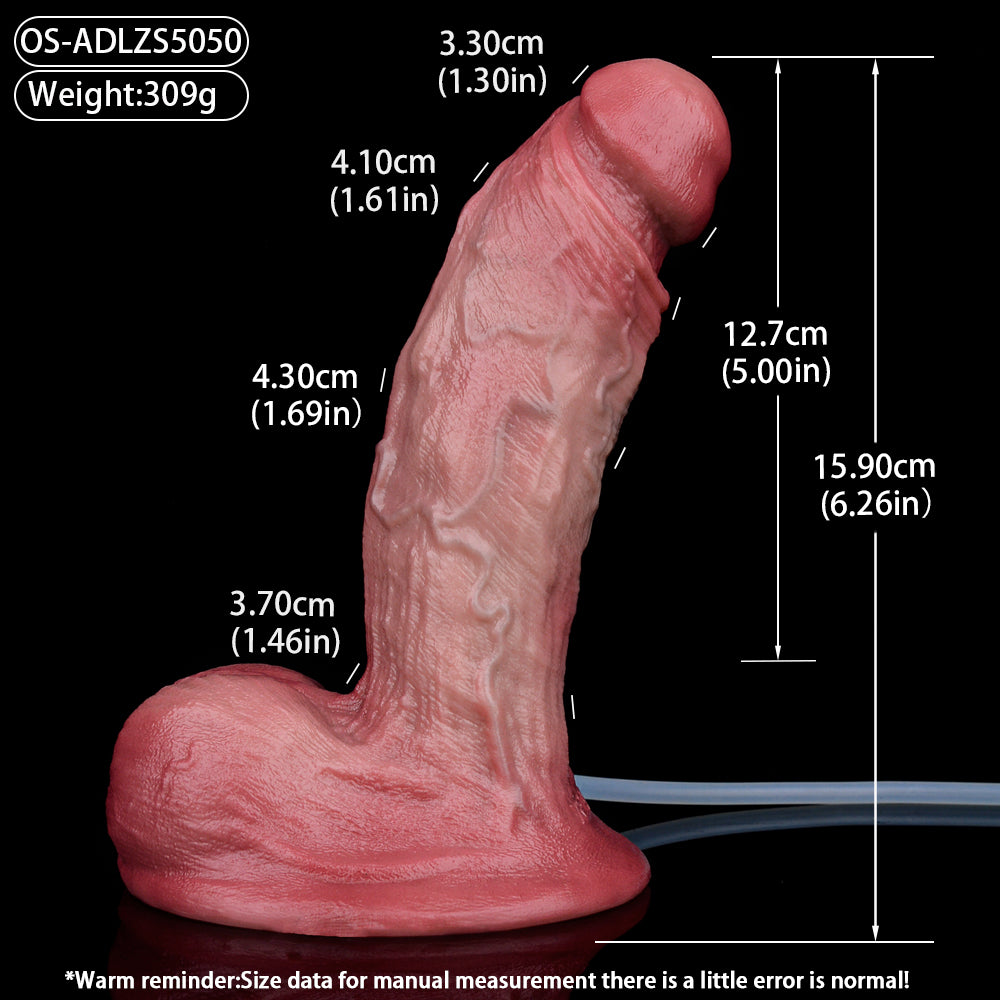 Realistic Doppel-Silikon Squirting Dildo – Huge Balls Hanging Scrotum | SilikonLust Fetish