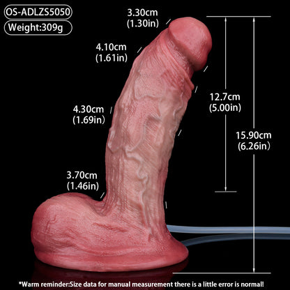 Realistic Doppel-Silikon Squirting Dildo – Huge Balls Hanging Scrotum | SilikonLust Fetish
