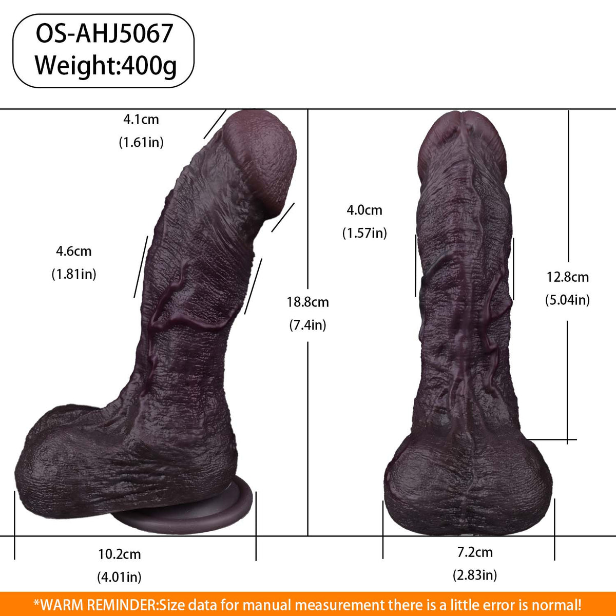 BBC Dildo Trauben-Violett – Dreieck-Faltenkonvergenz, drei Schichten Hauttextur, breite Längsvenen, runde Aufwaertseichel, zwei Hoden & grau-violetter Saugnapf aus Doppelschicht-Platin-Silikon