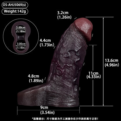 Deep Black & Solid Penis Sleeve – Hollow BBC Sleeve with Recessed Veins