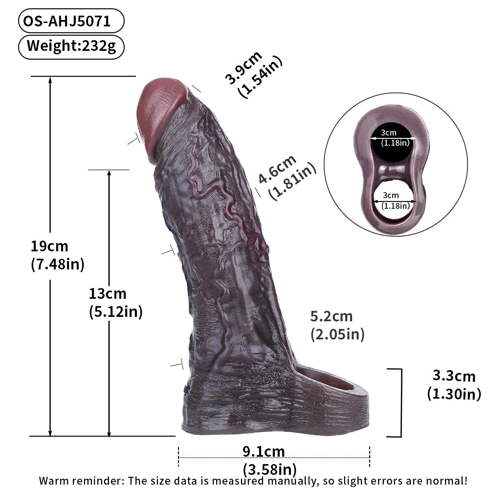 Matte Black & Industrial Penis Sleeve – Hollow BBC Sleeve with Dark Shadow Veins