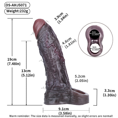 Matte Black & Industrial Penis Sleeve – Hollow BBC Sleeve with Dark Shadow Veins