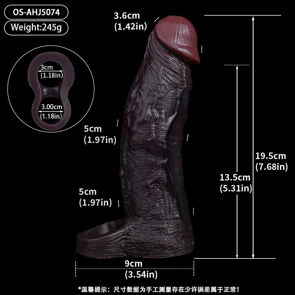 Tactical Black Penis Sleeve – Realistic Extender mit Saugnapf & Ring | SilikonLust