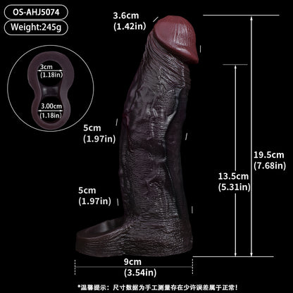 Tactical Black Penis Sleeve – Realistic Extender mit Saugnapf & Ring | SilikonLust