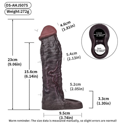 Deep Violet Black & Collectible Penis Sleeve – Sleeve with Flared Base, Single Main Vein