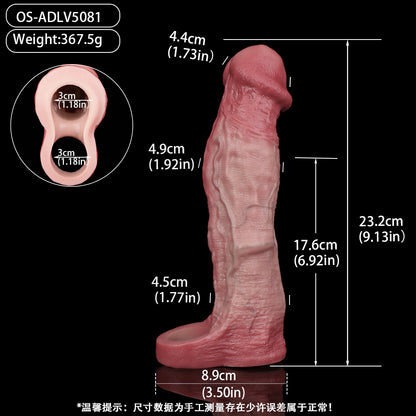 Structured Penis Sleeve made of Platinum Silicone – Flexible Fit with Suction Cup | SilikonLust