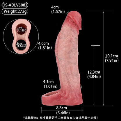 Vibrator Silikon Penishülle Circumcised – Cock-and-Ball Ring & G-Punkt-Kurve | SilikonLust