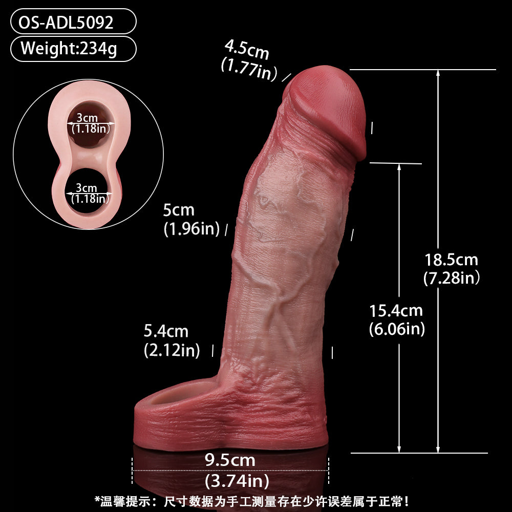 Penis Sleeve mit Doppel-Hodensack – Dual Testicle Realistic Balls Sleeve | SilikonLust