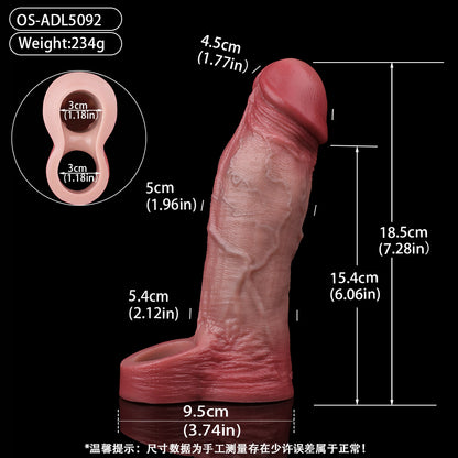 Penis Sleeve mit Doppel-Hodensack – Dual Testicle Realistic Balls Sleeve | SilikonLust
