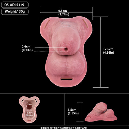 Anatomischer Keuschheitsgürtel mit Leder-Harness – Silikon FTM Packer Prothese für Cosplay, Alltag und Outdoor-Disguise