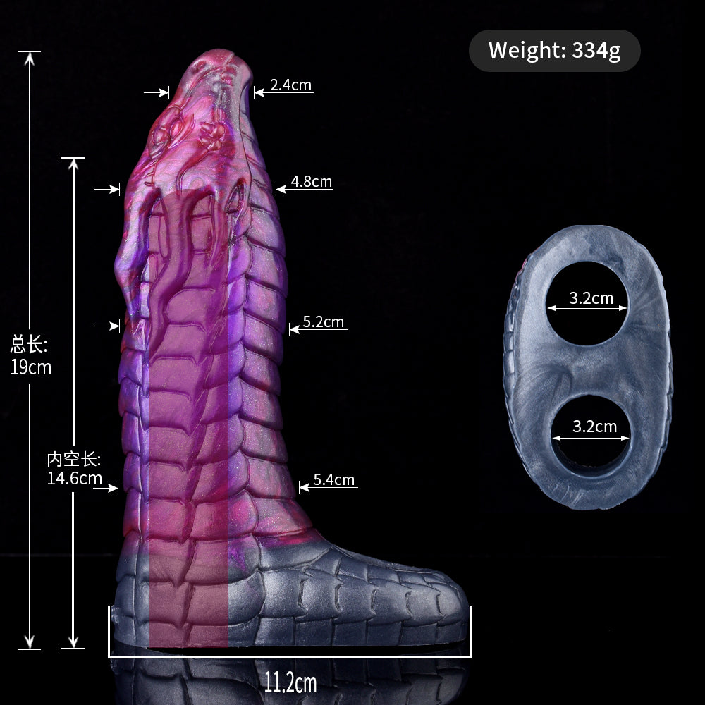 Dragon Phallus Sheath with Ice Dragon Glans Design – Mythic Alien Extender in Nebula Violet