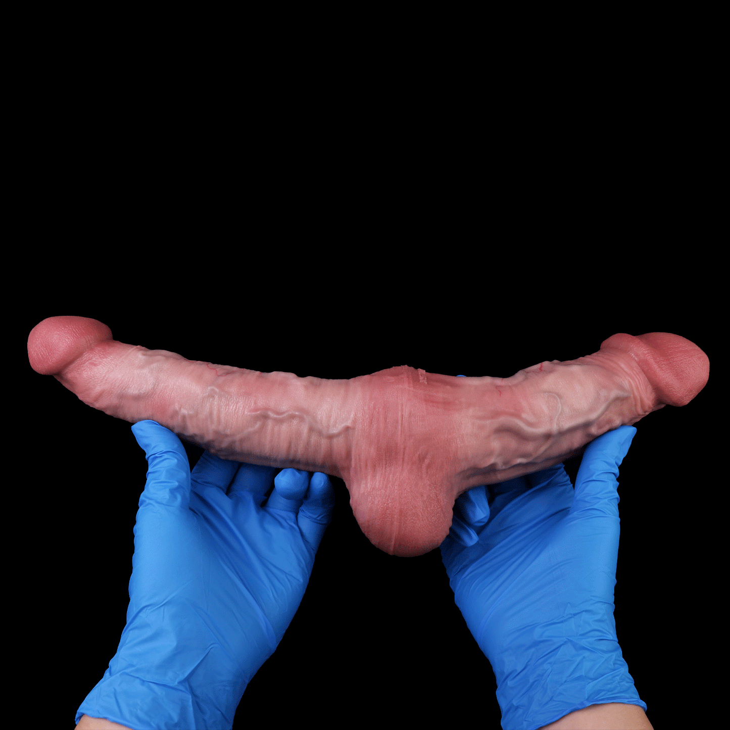Double Dildo mit Hoden & T-Kopf-Design – Realistisches Venenrelief, Zwei Größen & Platin-Silikon für Frauen & Lesbische Paare