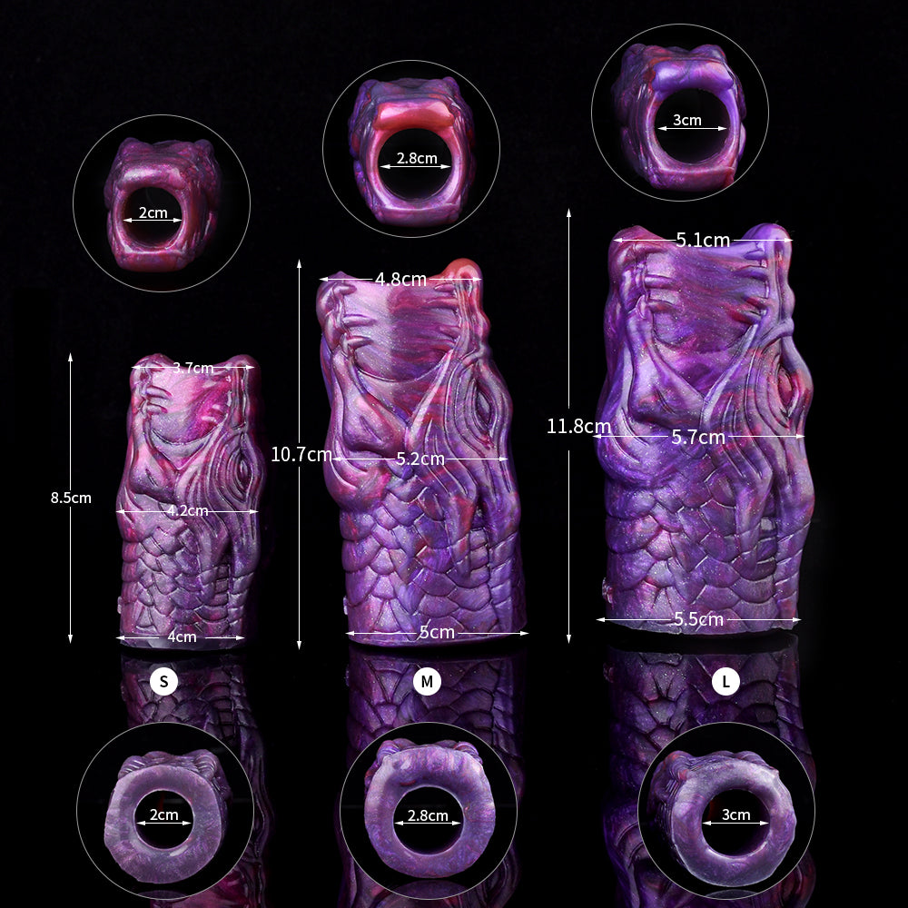 Gaping Acorn Sleeve in Nebula Violet - Wide-Open Dragon Sleeve with Vacuum Suction Chamber