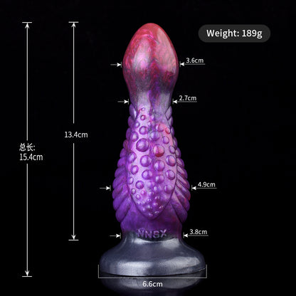 Fantastic Alien Dildo in Nebula Violet – Silicone Beast Wand with Teardrop Apex