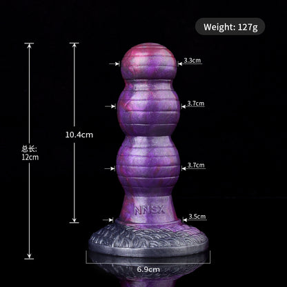 Mystischer Galaxie Fantasy Dildo mit Saugfuß – 3-Stufen Platin-Silikon