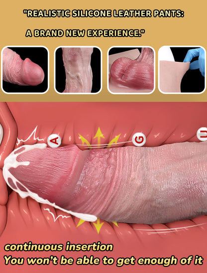 Realistic Cock Sleeve Panty Platinum Silicone - Wearable Penis Enhancement Strap-On with Anatomical Glans and Integrated Cavity