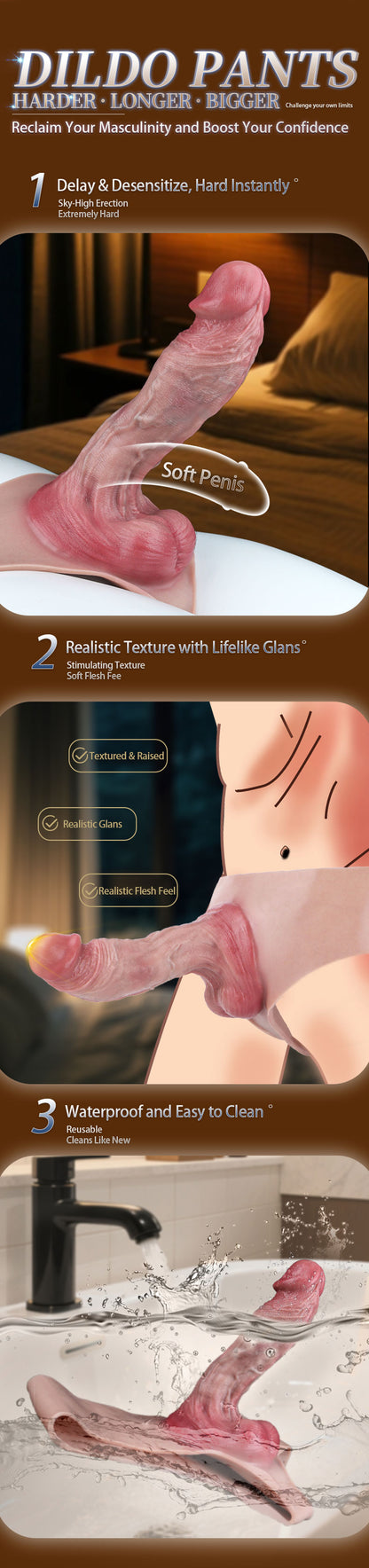 Realistic Cock Sleeve Panty Platinum Silicone - Wearable Penis Enhancement Strap-On with Anatomical Glans and Integrated Cavity