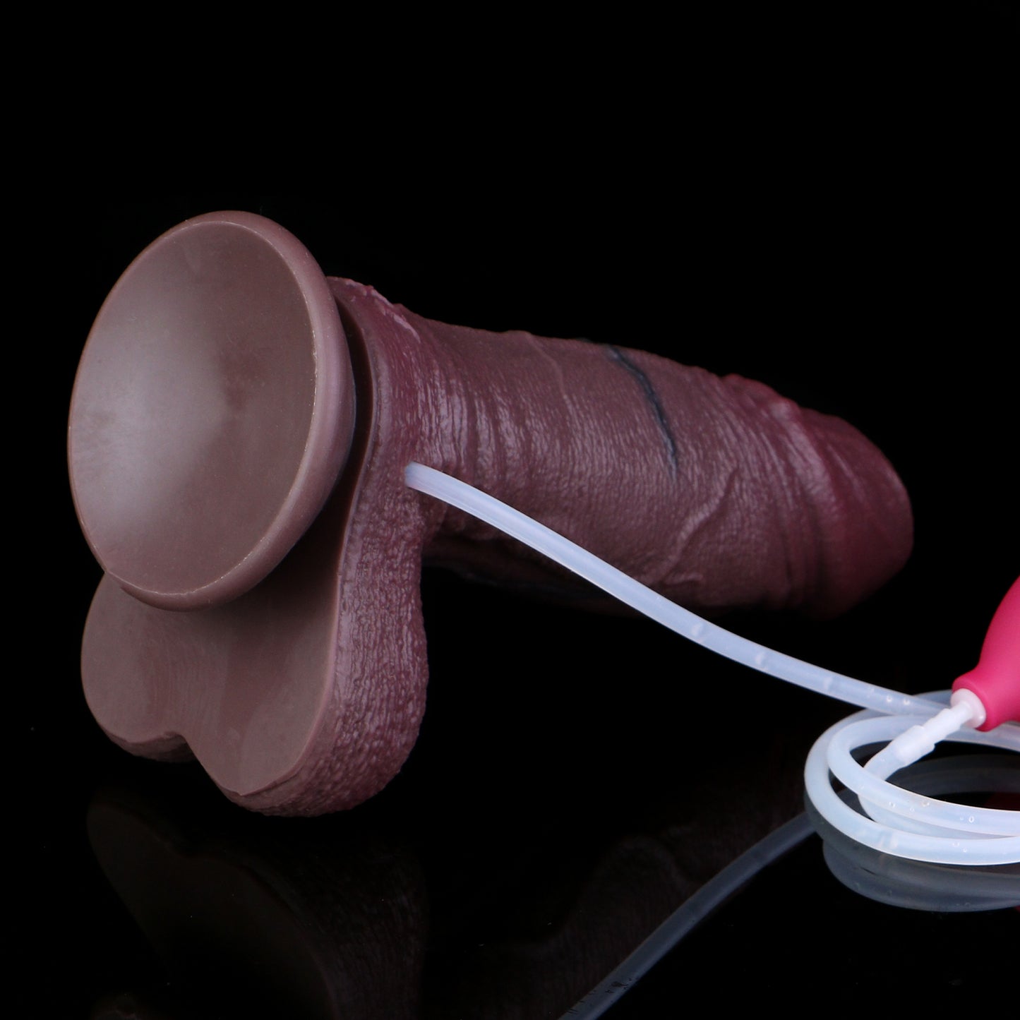 Black Silicone Dildo Dunkel & Kompromisslos – Tactical BBC Dildo mit Doppel-Ejakulationssystem und Hyper