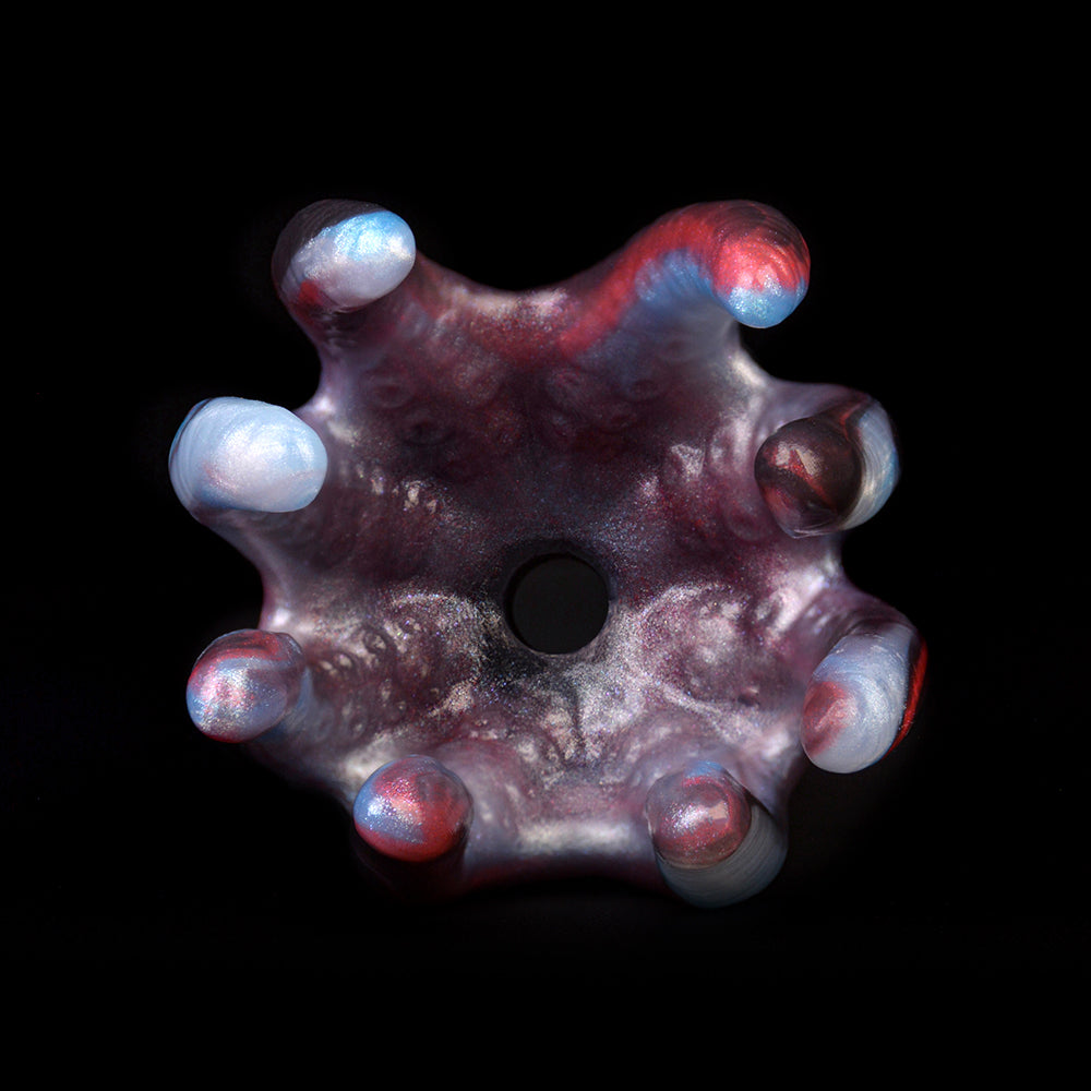 Crown Tentacle Silikon Ball Gag – Halo Ring Mouth Gag im Totem-Design aus Platin-Silikon | SilikonLust