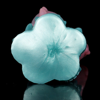 Alien-Pflanze Pocket Pussy mit Drei Tentakeln & Stacheln – Mintgrün-Rosa Perlmutt, Rote Innenkammer & Platin-Silikon