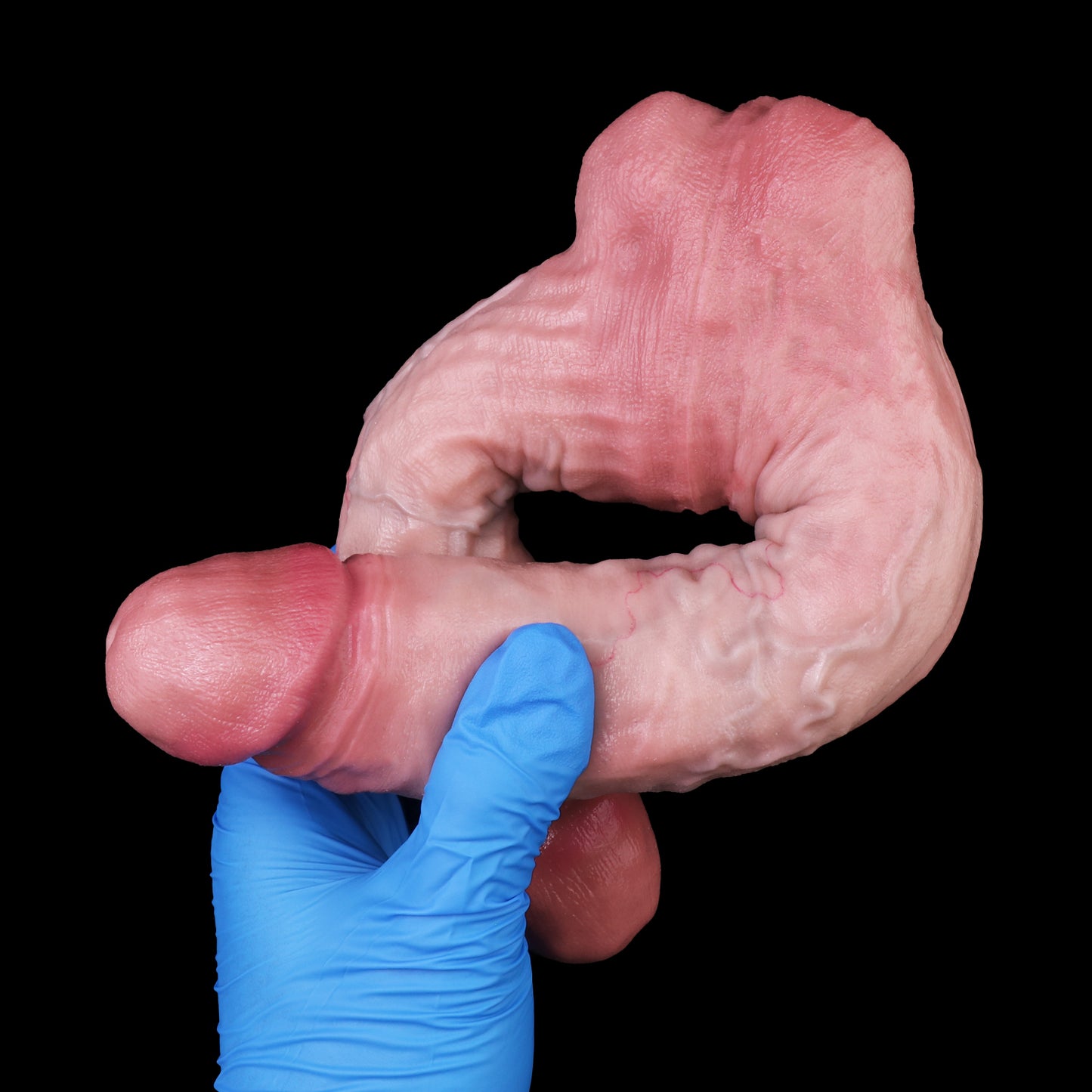 Doppeldildo mit Spiralschaft & Hoden – Realistisches Venenrelief, Zwei Köpfe & Platin-Silikon für Frauen & Lesbische Paare