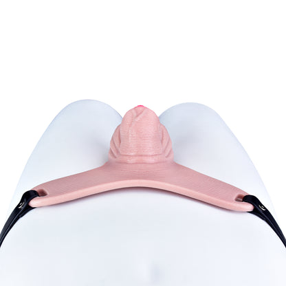 Realistischer Platin-Silikon Peniskäfig mit Urinieröffnung & Gurt-Optionen | BDSM Keuschheitstraining