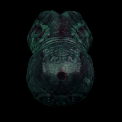 Alien Pocket Pussy mit Nervennetz-Textur – Röhrenstruktur, Biolumineszenz-Grün & Einzelkanal aus Platin-Silikon