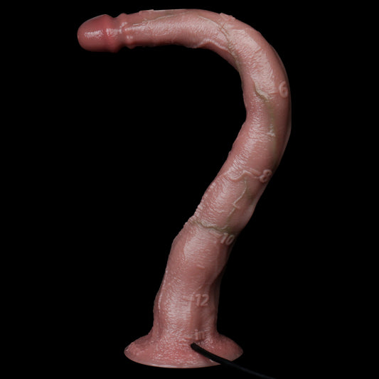 Long Dildo mit Endoskop-Kamera – Hautbeige-Rosa Spiralvenen-Schaft, 3-Megapixel-Kamera im Glans-Kopf, 8 LED-Leuchtperlen, IP68-Wasserdicht, App-Direktverbindung & Starksaugnapf aus Platin-Silikon