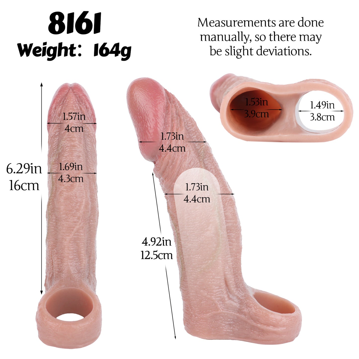 Cock Sleeve Ultra-Realistic Vein Texture – Soft Silicone Penis Extender with Open Base