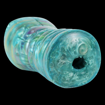 Premium Alien Pocket Pussy in Aurora Green – Biomorphic Masturbator made of Platinum Liquid Silicone