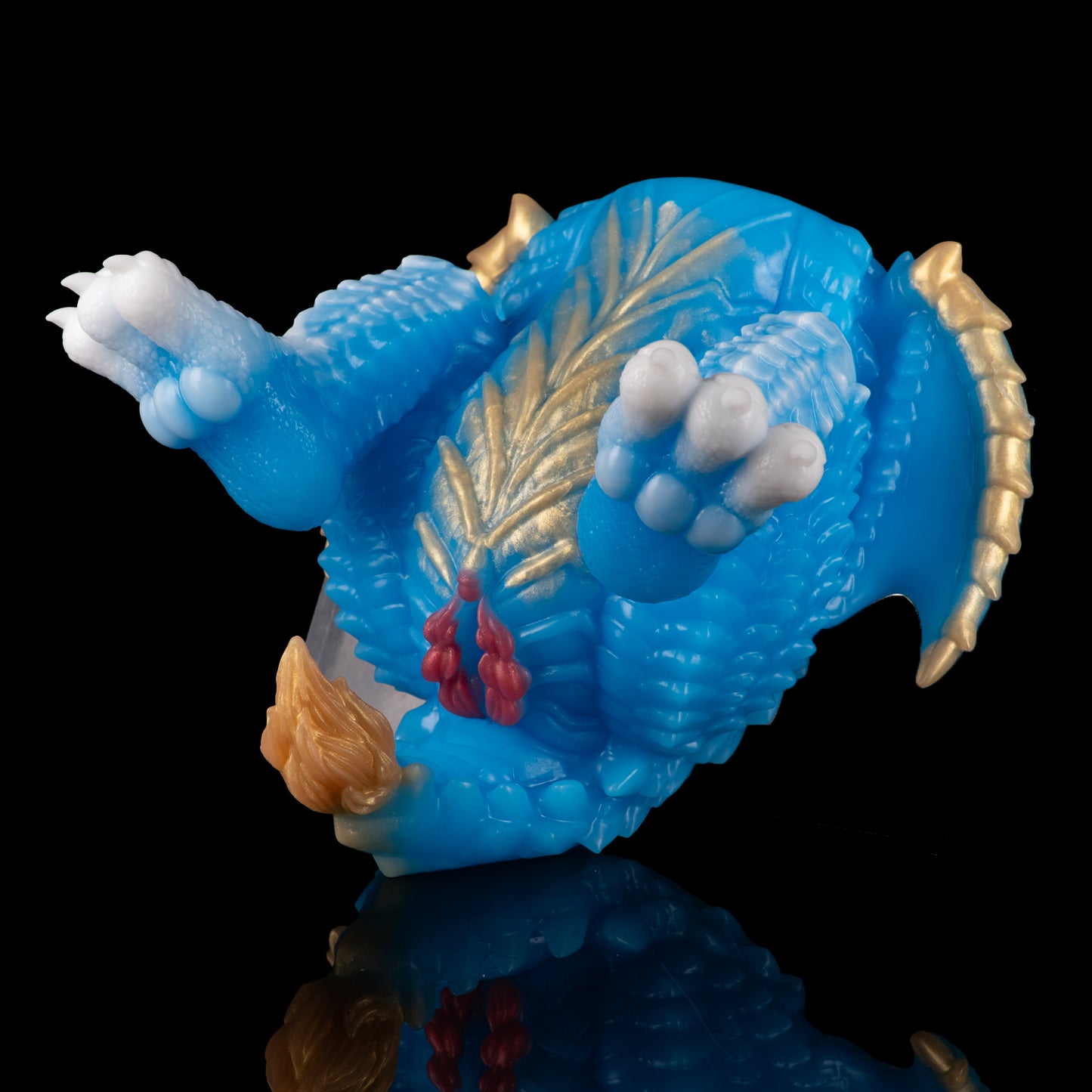 Fantasy Drachen Sexpuppen aus Platin-Silikon – Himmelblaue Schuppenoptik mit kreativen Fantasy-Details