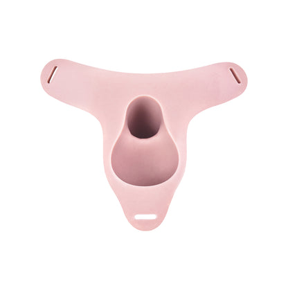 Silikon Peniskäfig mit Harnöffnung – Babyrosa, T-Form & Zwei Harness-Varianten aus Platin-Silikon