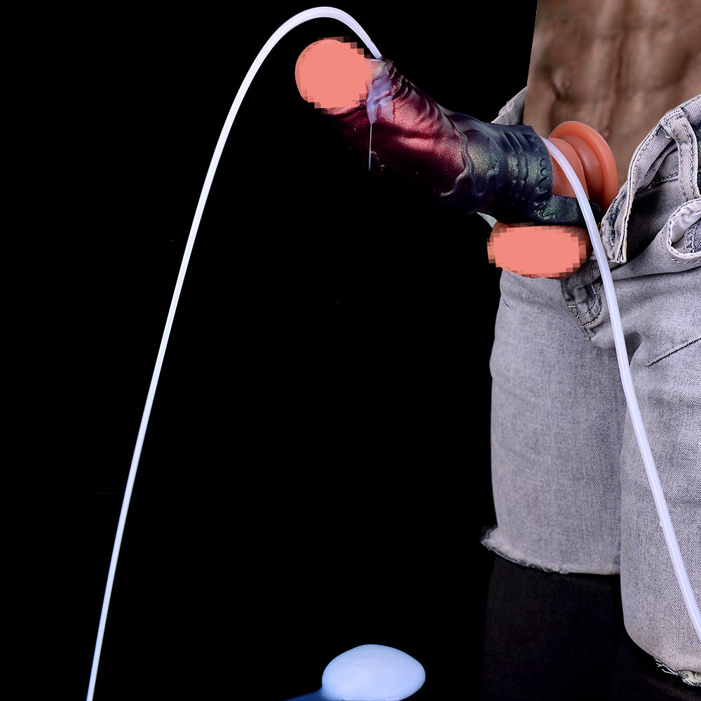 Pressure Spray Penis Sleeve – Fluid Release Sleeve with Dual Channel and Simulated Ejaculation