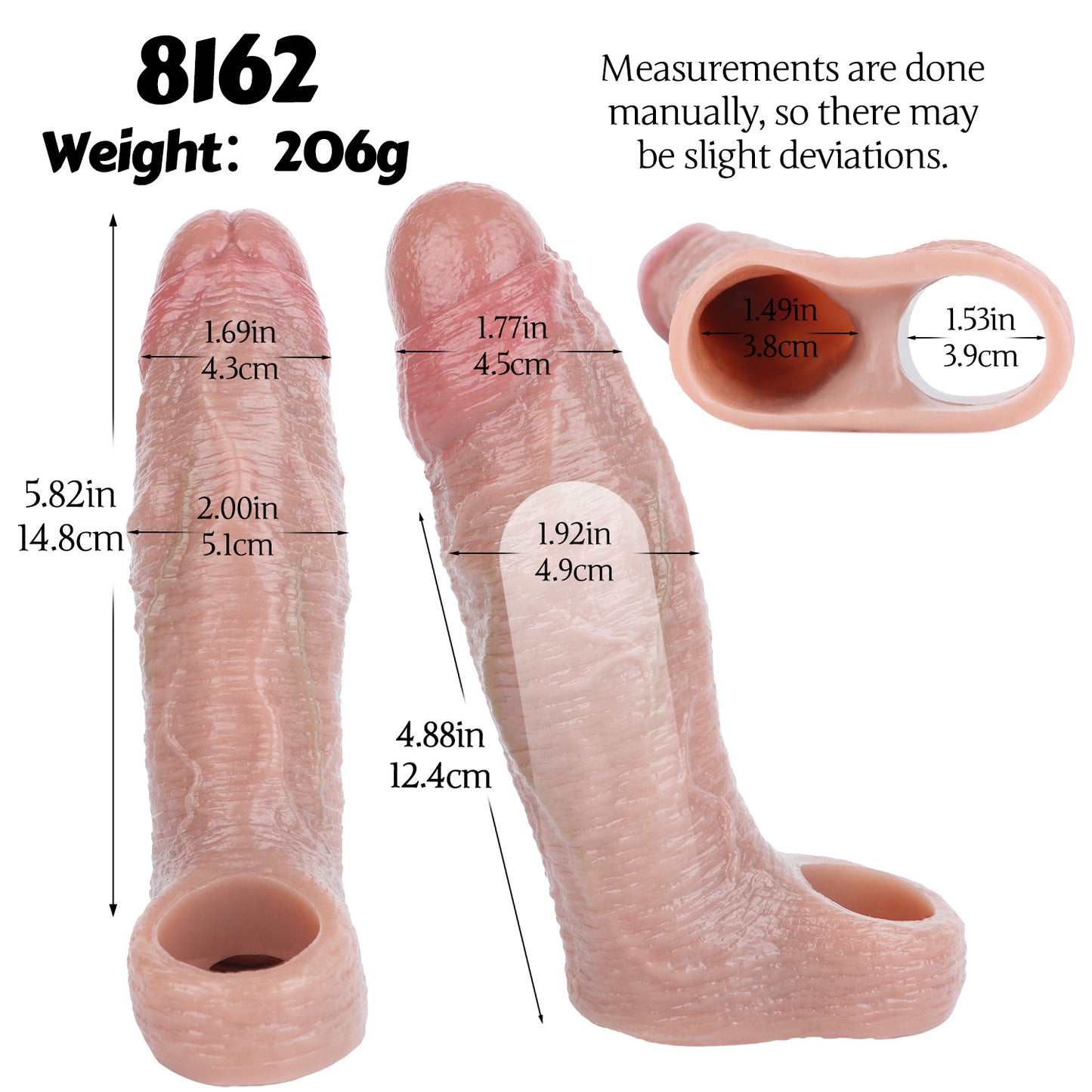 Ultra-Realistic Textured Penis Sleeve – Mikropenis Extender mit Soft Silicone und Offener Basis für Intensives Erlebnis