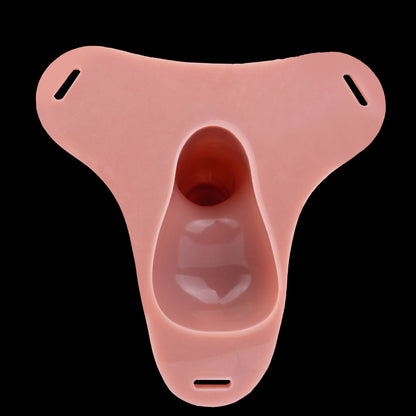 Realistischer Penis Sleeve Strap-On aus Platin-Silikon – Hautfarbener Dildo mit Hoden, Adern & Urinloch für Paare