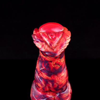 Red and Black Lava Fantasy Dildo - Love the Intense Textures, Fiery Colors, and Imaginative Stimulation