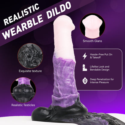Fantasy Silicone Strap-On Set – Adjustable Soft Harness with Textured Dildo for Couples