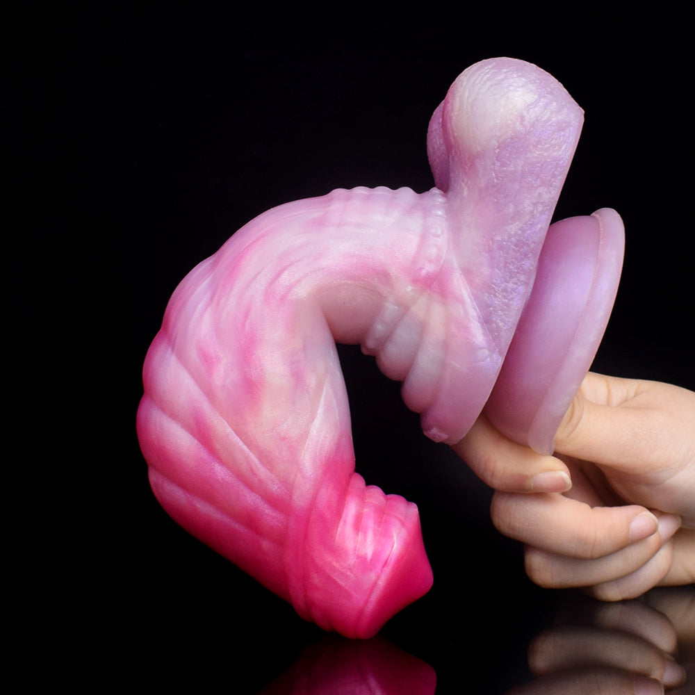 Ethereal Fantasy Silikon Dildo - Tone Swirl Design für visuelle Ästhetik und immersive sinnliche Erfahrung