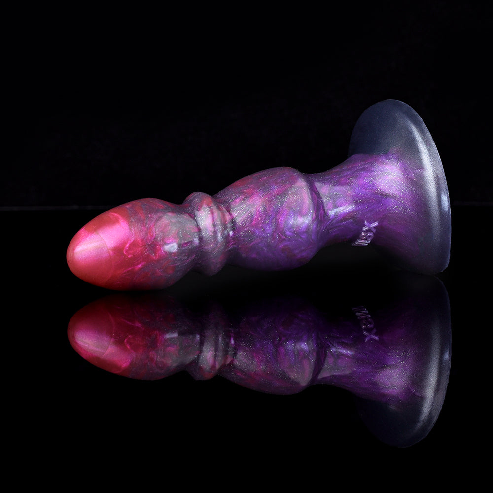 Fantasy Dildo in Violett-Magenta – Mehrfach-Kugeln, Saugnapf & Medizinisches Silikon